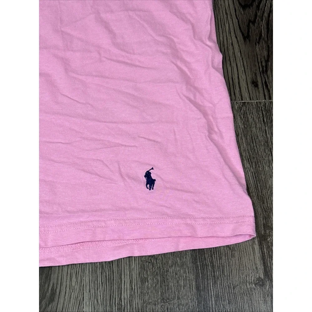 Polo Ralph Lauren Shirt Men Midiun Pink Crew Neck Short Sleeve Classic Fit Logo